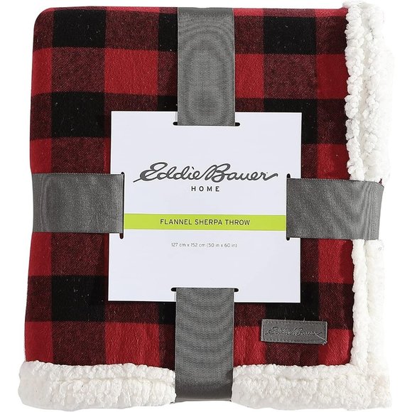 Red Check Reversible Sherpa Fleece Bedding Buffalo Plaid Home Decor All Seasons - Picture 3 of 13
